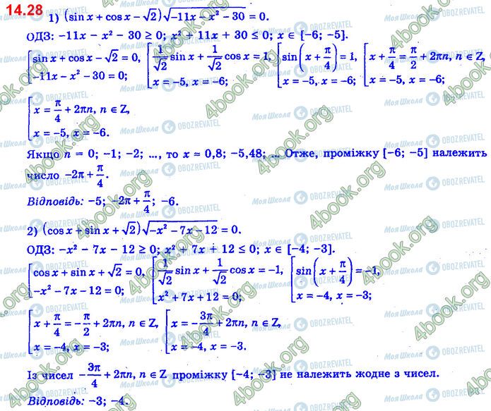 ГДЗ Алгебра 11 клас сторінка 14.28